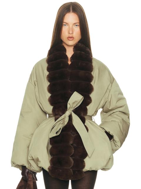 HELSA Bubble Puffer With Faux Fur