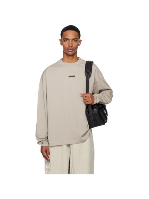 ESSENTIALS Taupe Classic Fit Long Sleeve T-shirt