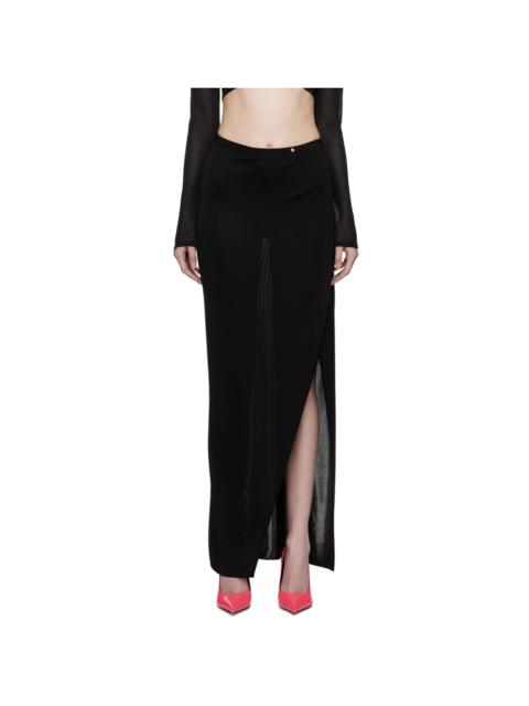 VERSACE Black Vented Maxi Skirt