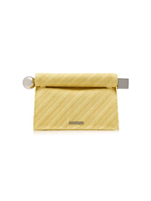 JACQUEMUS The Round Carré Cotton Clutch yellow