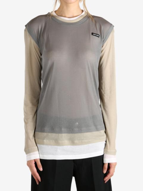 Miu Miu MIU MIU - Women Multi Layer Jersey Top