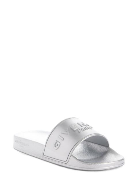 Givenchy Metallic Slide Sandal in Silvery at Nordstrom