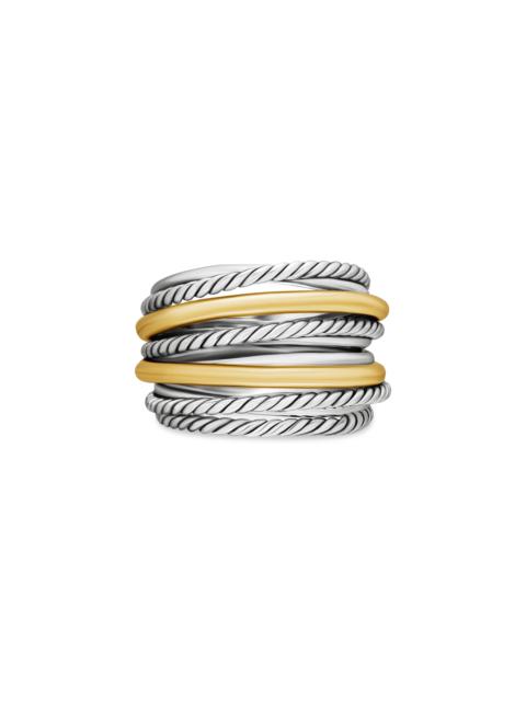 DAVID YURMAN David Yurman Crossover Wide Ring with 18K Gold in Silver/Gold at Nordstrom