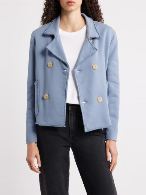 Frank & Eileen Frank & Eileen Mini Belfast Crop Knit Peacoat in Slate at Nordstrom