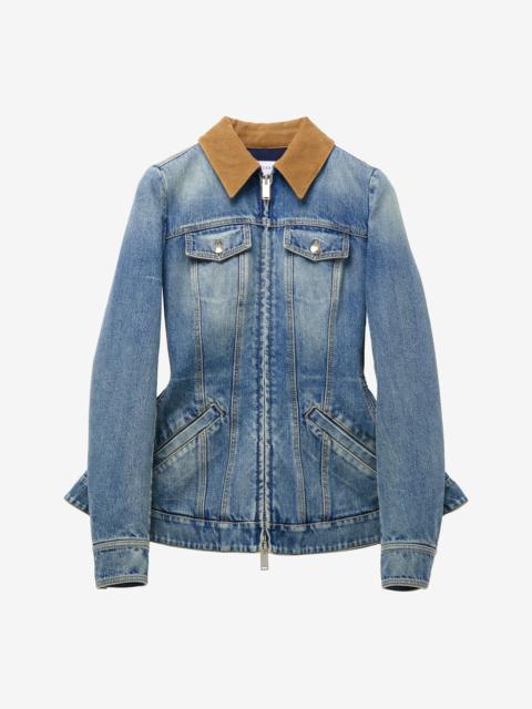 Alexander McQueen Peplum Denim Jacket
