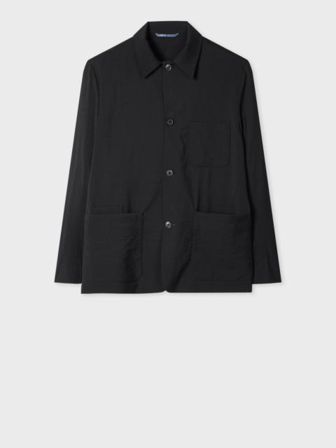 Paul Smith Black Stretch-Wool Seersucker Work Jacket