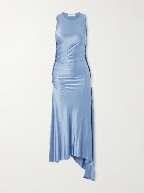 Victoria Beckham Asymmetric Gathered Satin-jersey Dress