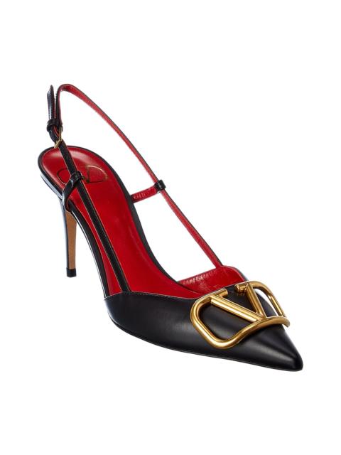 Valentino Valentino VLogo 80 Leather Slingback Pump