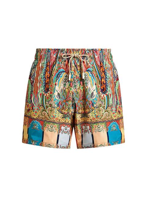 Etro Etro Men Swimsuit With Placed Floral Paisley Print