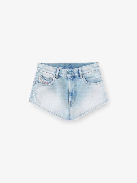 Diesel Diesel Women Blue Denim Shorts With Destroyed Effect
