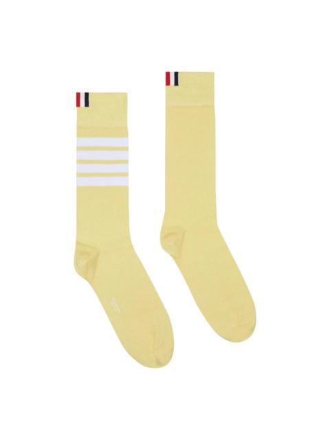 Thom Browne Cotton 4-Bar Mid Calf Socks Men