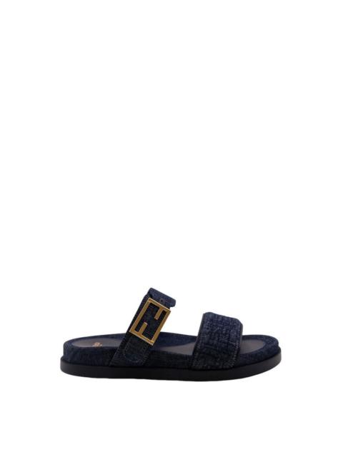 FENDI FENDI Feel $950 Blue Denim Sandals New & Authentic (Women's