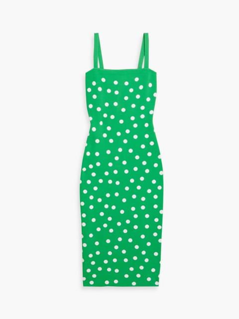 CAROLINA HERRERA Polka-dot jacquard-knit midi dress