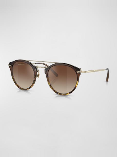 Oliver Peoples Remick Filigree Acetate & Metal Aviator Sunglasses
