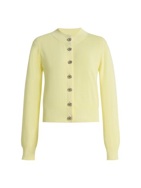 BRANDON MAXWELL The Aubrey Knit Cardigan yellow