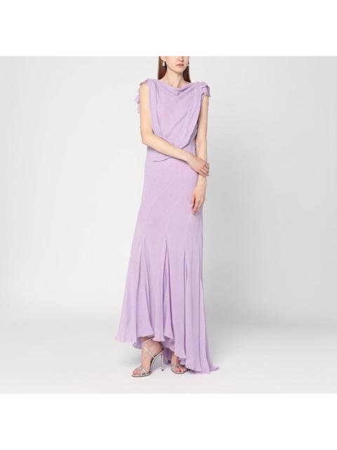Other Designers Alberta Ferretti Long Dress With Light Purple Ruffles Women