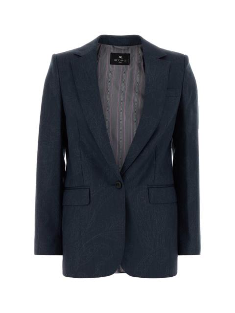 Etro Etro Women Blue Wool Blazer