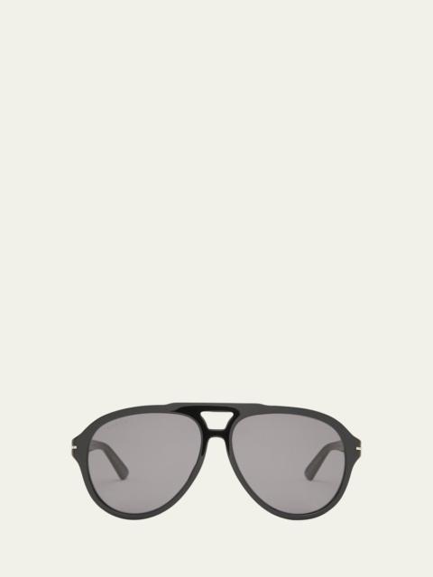 GUCCI Men's GG1443Sm Acetate Aviator Sunglasses