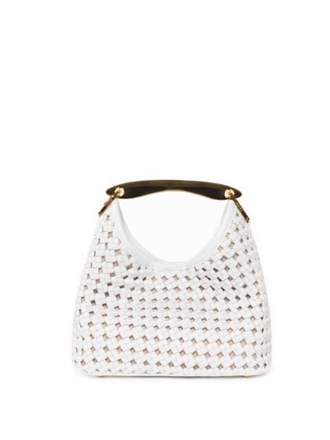 Elleme Small Boomerang Woven Leather White