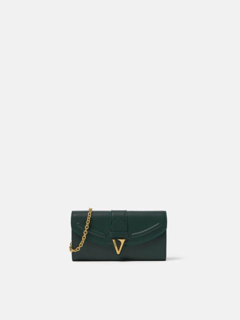 VERSACE V Leather Wallet On Chain