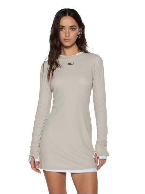 Ksubi CRAWFORD LS MINI DRESS TAUPE