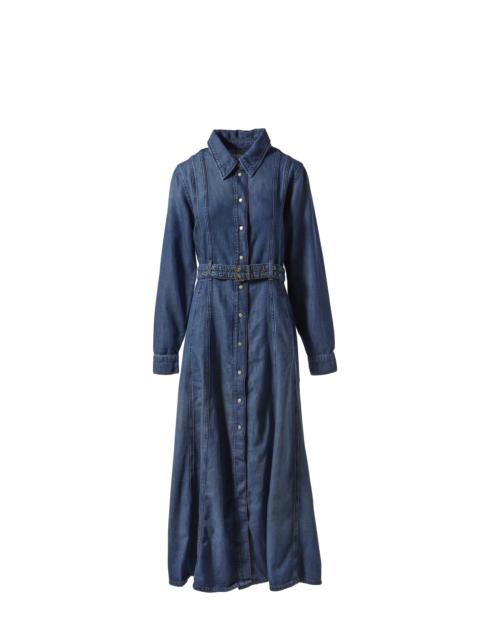 GANNI LIGHT DENIM MAXI DRESS / BLU