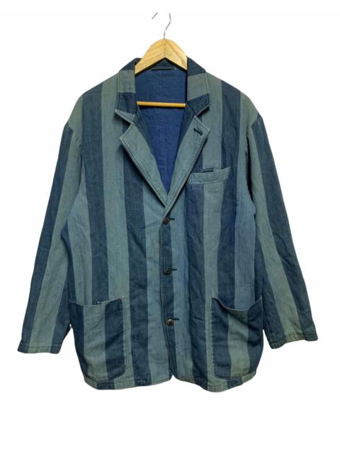 🔥BLUE BLUE DENIM CHORE JACKETS CANDY STRIPES
