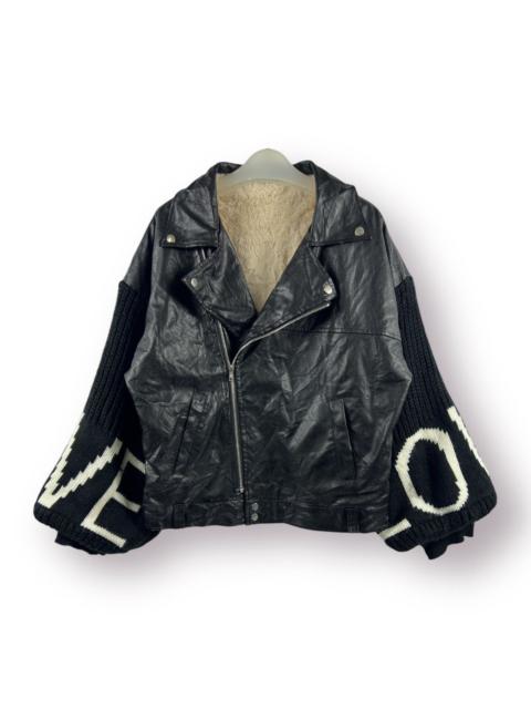 Other Designers Japanese Brand - 🔥 KOREAN 🔥 double collar soft leather knited sleeves jacket