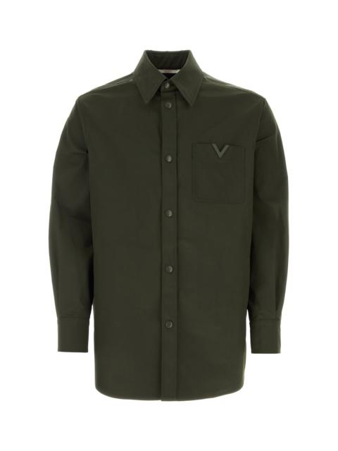 Valentino Olive green stretch polyester shirt
