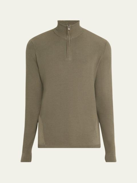 SEASE Men's Waffle Knit Half-Zip Pullover