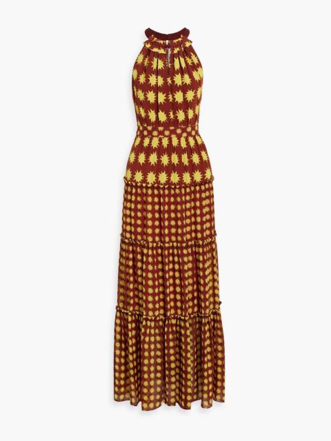 DIANE VON FURSTENBERG Jack tiered printed crepe de chine maxi dress