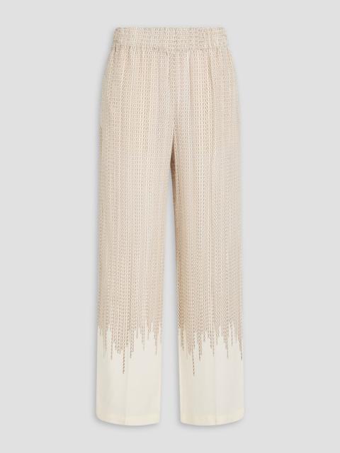 Victoria Beckham Printed silk crepe de chine wide-leg pants