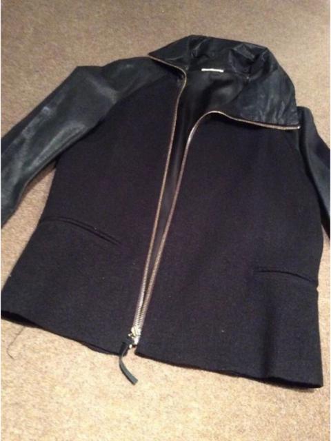 Paul Smith Mainline Wool-Leather Sleeves Asymmetric Jacket