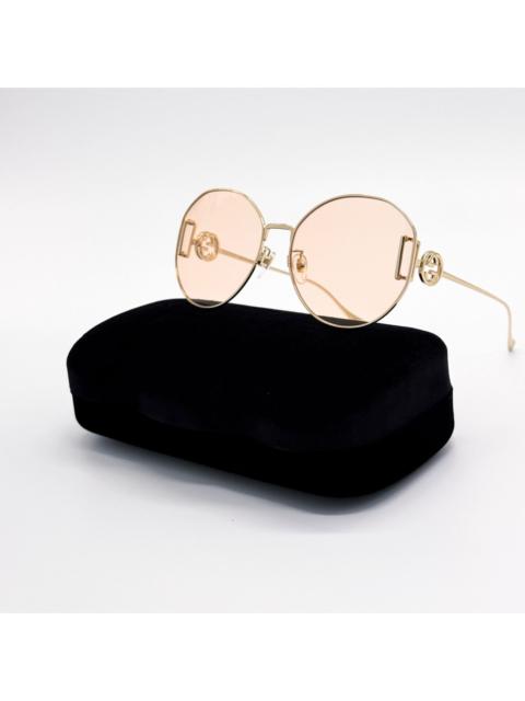 GUCCI New Gucci GG1206SA 004 Gold Cream Round Women Sunglasses