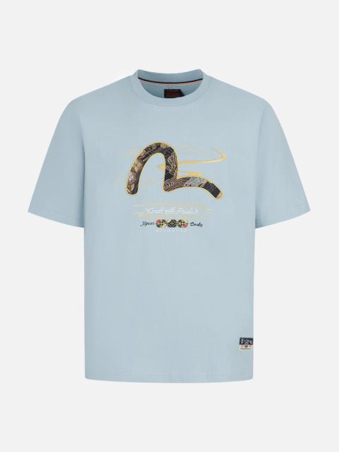 EVISU Brocade Seagull Appliqué Regular Fit T-shirt