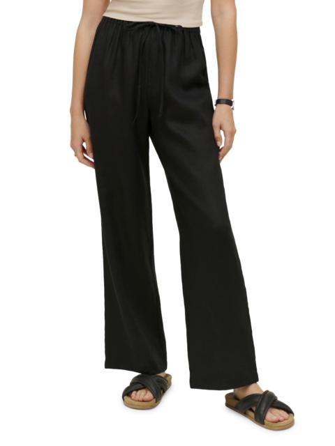 Reformation Reformation Olina Tie Waist Pants in Black at Nordstrom
