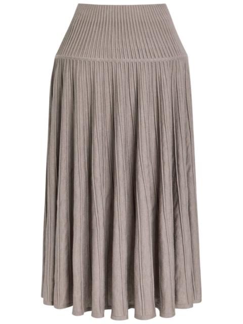 Alaïa Alaïa Crinoline Ribbed Structured Wool-blend Midi Skirt
