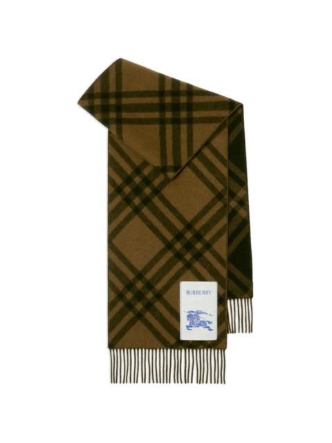 check cashmere scarf