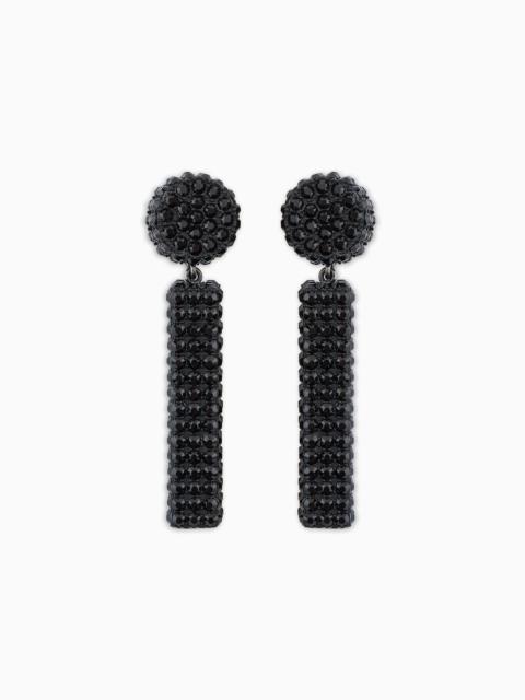 EMPORIO ARMANI Oversized pendant earrings with rhinestones