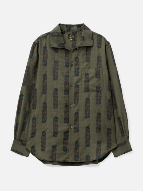 NEEDLES PIN-TUCK COLLAR SHIRT - ABSTRACT JACQUARD