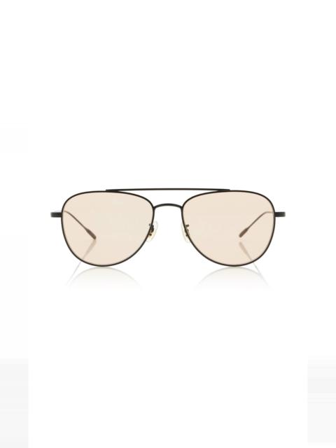Oliver Peoples Stilson Aviator-Frame Metal Sunglasses black