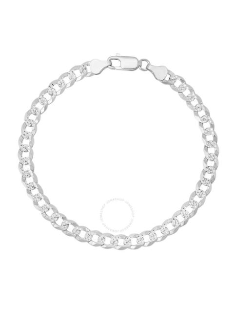 Other Designers Kylie Harper Men's THICK 8.5" Italian Sterling Silver Diamond-cut Pave Miami Cuban Curb Chain Bracel