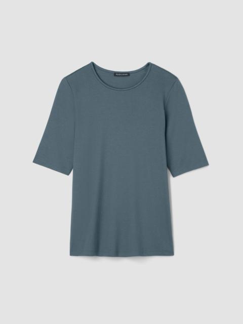 EILEEN FISHER Organic Cotton Stretch Rib Crew Neck Tee
