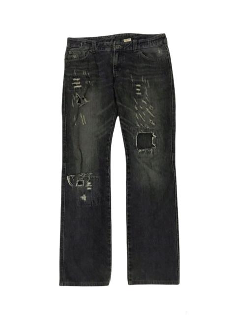 BEAMS PLUS Beams Distressed Patchwork Jeans