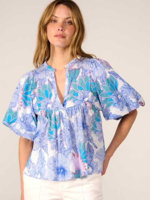 Poupette St Barth Blouse Flores - Blue Padang