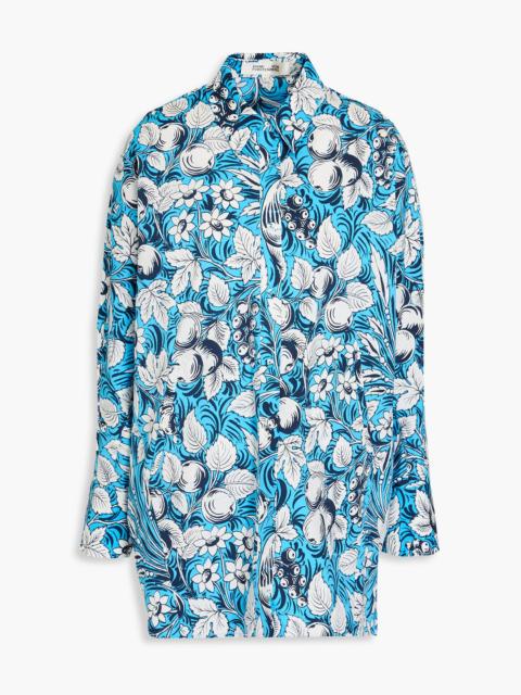 DIANE VON FURSTENBERG Caleb floral-print cotton-blend poplin shirt