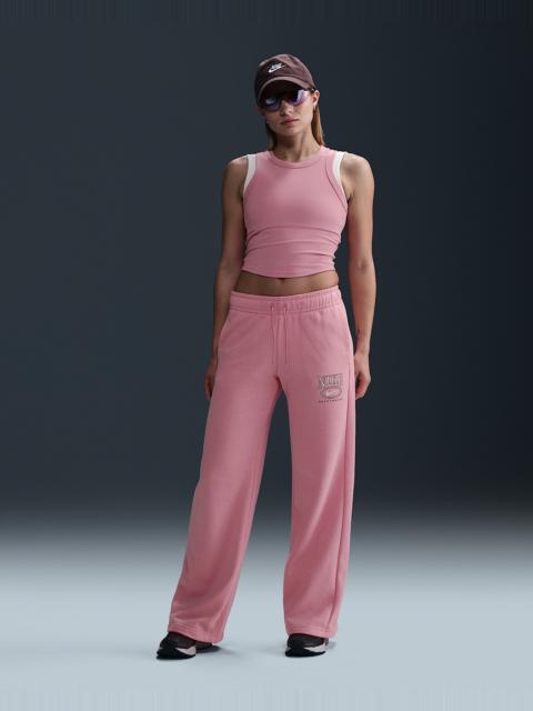 Nike Nike Sportswear Club Fleece Women's Mid-Rise Wide-Leg Graphic Pants