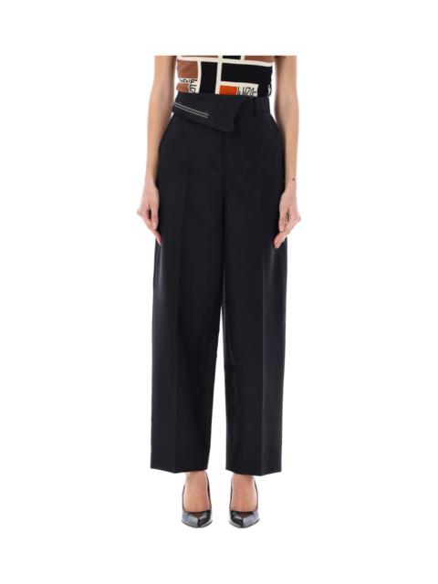 FENDI Black Mohair And Wool Trousers
