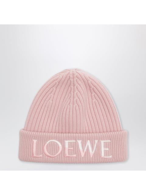 Loewe Loewe Pink Wool Beanie With Embroidered Logo Women