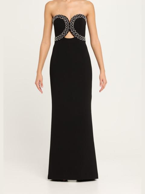 REBECCA VALLANCE Nyx Strapless Diamante-Trim Column Gown